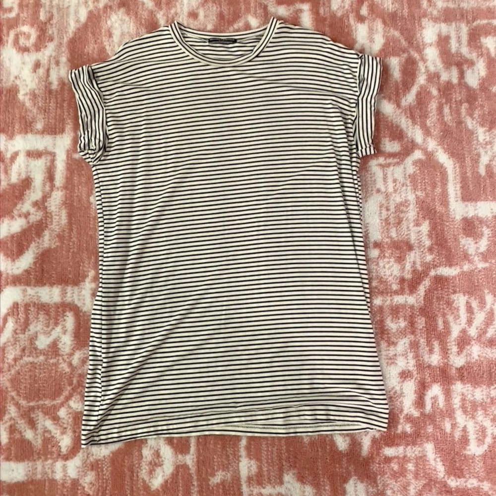 Blue and White pin stripe, T-Shirt dress